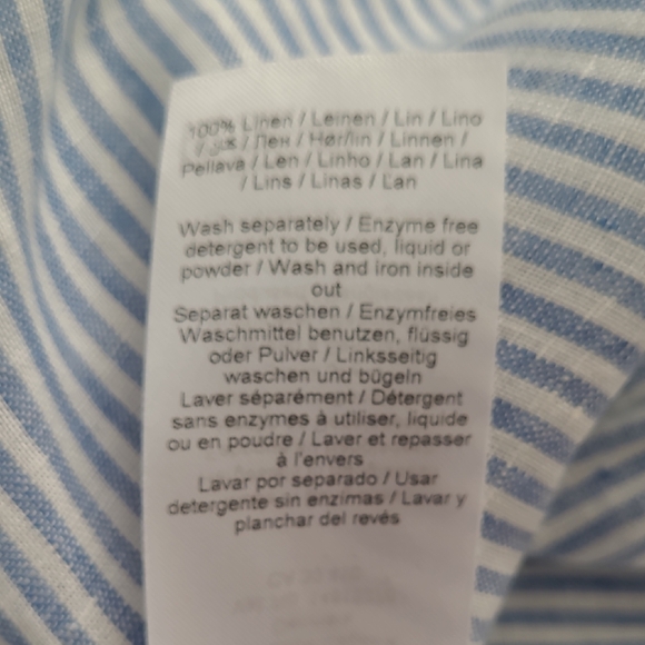 PART TWO 100% LINEN Striped Long Sleeve Dress - Picture 6 of 6